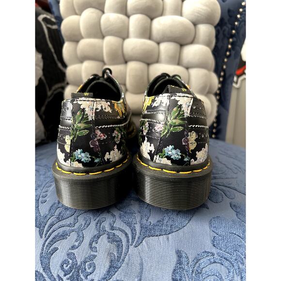 Dr Martens Black Yellow Floral Darcy Brogue Oxford Size 9/EU 41 - Picture 4 of 6